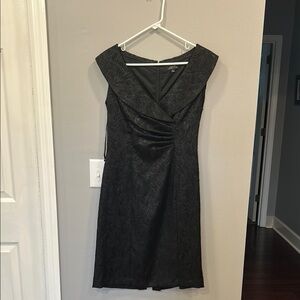 White House Black Market Black Ruched Sheath Midi Dress